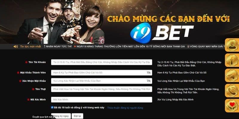 Hoàn thành thao tác đăng ký i9BET trong vài phút