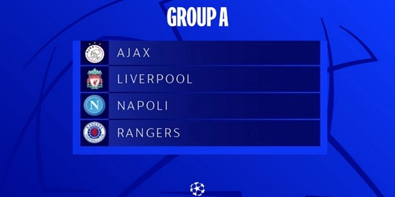 Bảng A: Liverpool, Ajax, Napoli, Rangers